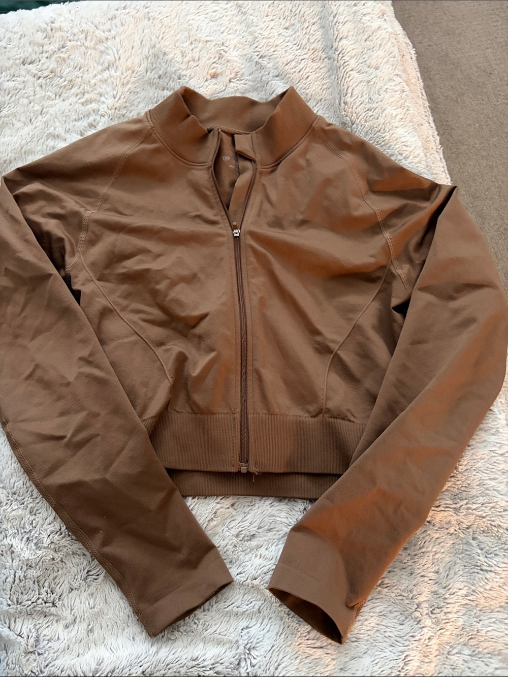 NVGTN Lightweight Brown Zip-Front workout jacket